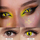 MYEYEBB Yellow Cat Prescription Cosplay Colored Contact Lenses