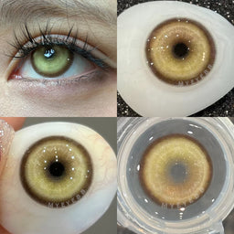 MYEYEBB Cyber Gold Brown Prescription Cosplay Lenses 6 Months