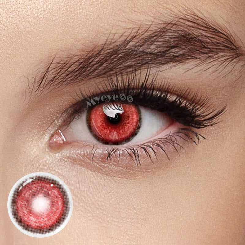 MYEYEBB Cyber Red Prescription Cosplay Contact Lenses 6 Months 1 Day