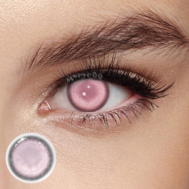 MYEYEBB Cyber Mesh Pink Prescription Cosplay Lenses 6 Months