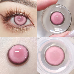 MYEYEBB Cyber Mesh Pink Prescription Cosplay Lenses 6 Months