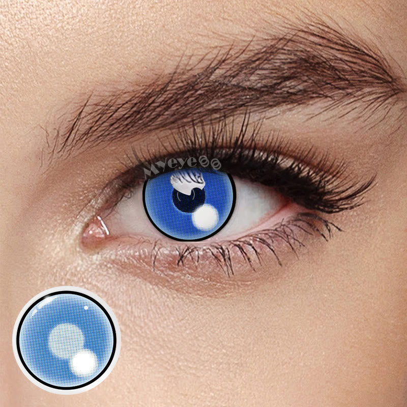 MYEYEBB Blind Cloud Rim Blue Cosplay Colored Contact Lenses