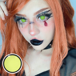 MYEYEBB Blind Yellow Manson Mesh Cosplay Colored Contact Lenses