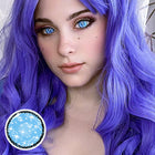 MYEYEBB Blind Coral Blue Cosplay Colored Contact Lenses