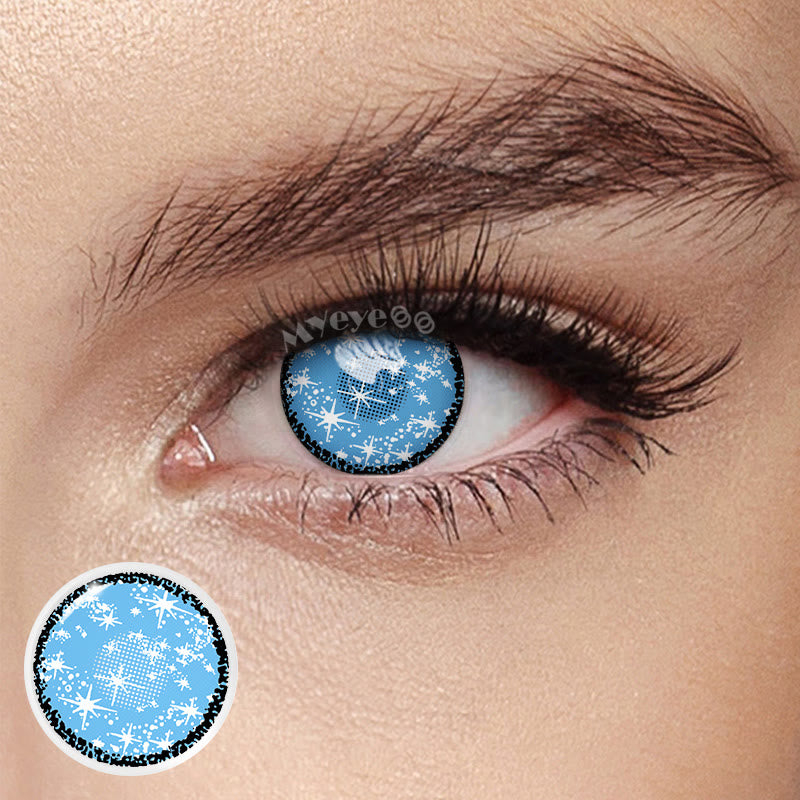 MYEYEBB Blind Coral Blue Cosplay Colored Contact Lenses