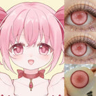 MYEYEBB Kaname Madoka Pink Prescription Cosplay Colored Contact Lenses