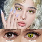 MYEYEBB Maru Green Cat Eye Cosplay Colored Contact Lenses