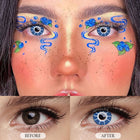 MYEYEBB Flash Blue Prescription Cosplay Contact Lenses