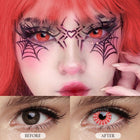 MYEYEBB Spider Web Red Prescription Cosplay Colored Contact Lenses