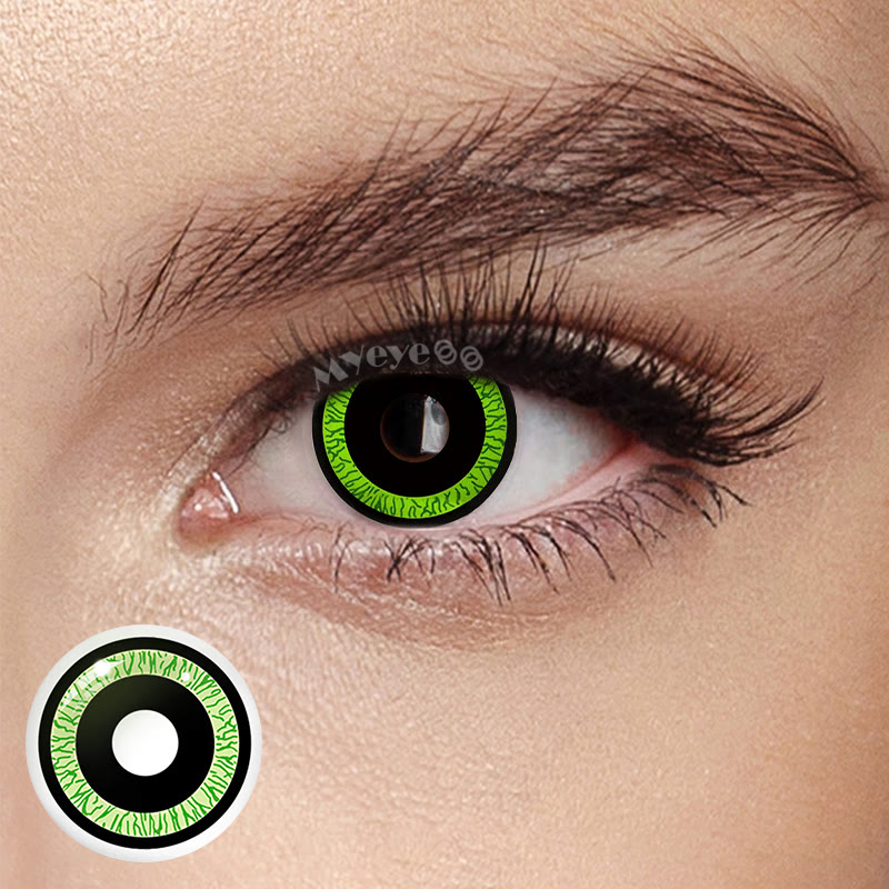 MYEYEBB Nebulos Green Cosplay Colored Contact Lenses Set