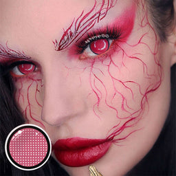 MYEYEBB Blind Red Manson Mesh Cosplay Colored Contact Lenses