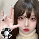 MYEYEBB Black White Spiral Prescription Cosplay Contacts