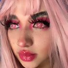 MYEYEBB Blind Button Eye Pink Cosplay Contact Lenses