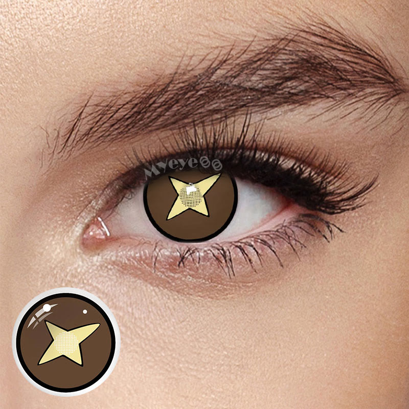 MYEYEBB Blind Kinoko Brown Cosplay Colored Contact Lenses