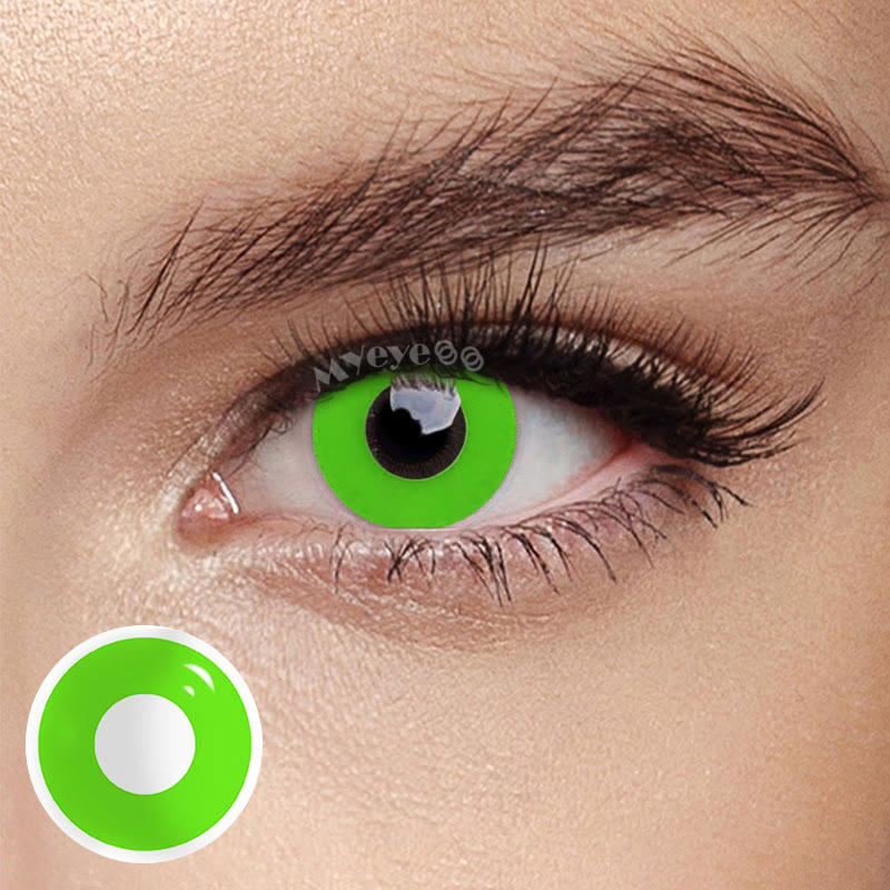 MYEYEBB Light Green Block Cosplay Colored Contact Lenses