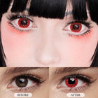 MYEYEBB Bloody Eye Red Prescription Cosplay Lenses