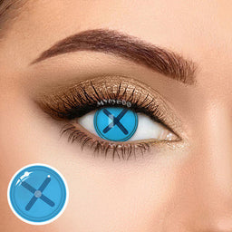 MYEYEBB Blind Button Eye Blue Cosplay Colored Contact Lenses