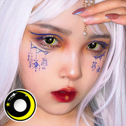 MYEYEBB Moon Star Yellow Cosplay Colored Contact Lenses