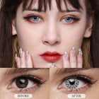 MYEYEBB Spider Web White Cosplay Colored Contact Lenses