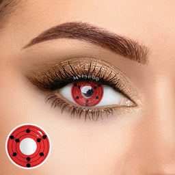 MYEYEBB Rinne Sharingan Red Prescription Cosplay Colored Contact Lenses