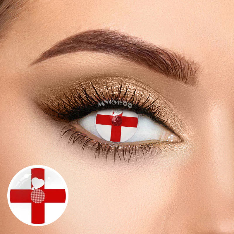 MYEYEBB Blind Red Cross Cosplay Colored Contact Lenses