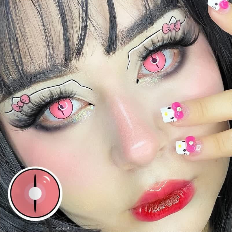 MYEYEBB Blind Kamado Nezuko Ghost Cosplay Contact Lenses