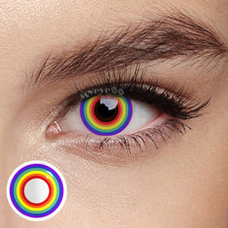 MYEYEBB Circle Rainbow Prescription Cosplay Contact Lenses