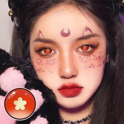 MYEYEBB Blind Hutao Red Cosplay Colored Contact Lenses