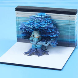 Cherry Blossom Fantasy - 3D Memo Pad with Led Light(Bule)-Book Nook World