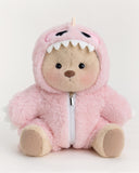 Getahug Pink Furry Dino Bear | Handmade Jointed Teddy Bear Gift