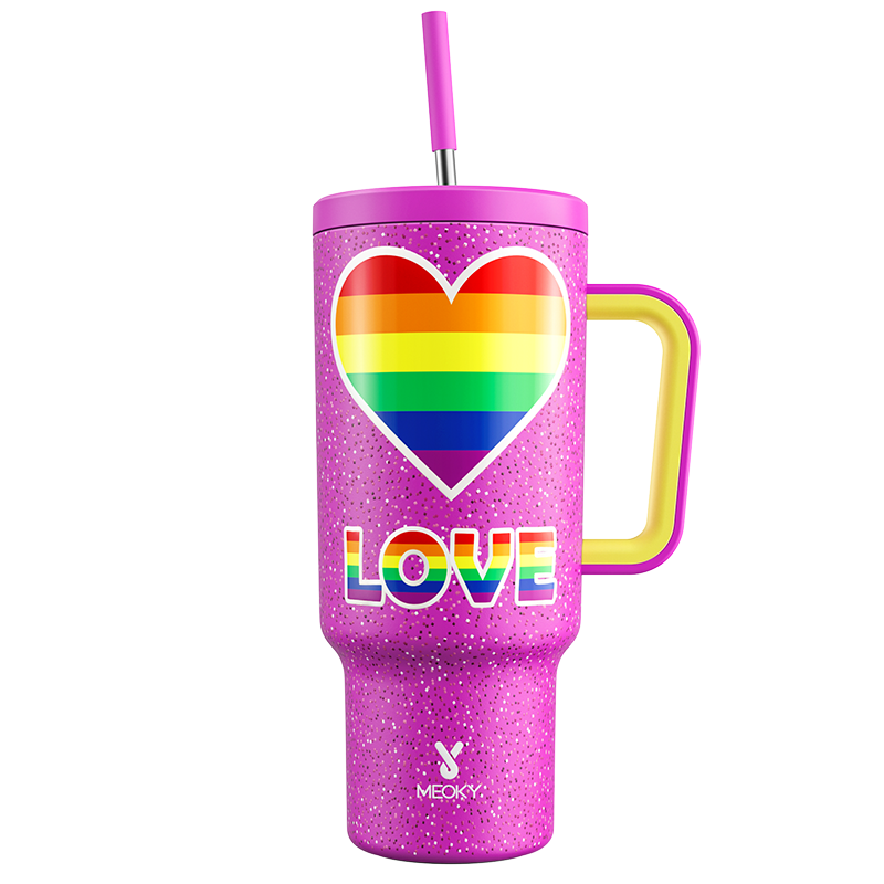 Meoky 40oz Tumbler with Handle and Straw Lid - Homosexuality 