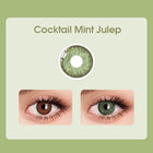 Mislens Cocktail Mint Green color contact Lenses for dark brown eyes