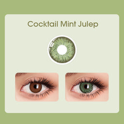 Mislens Cocktail Mint Green color contact Lenses for dark brown eyes