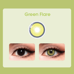 Mislens Flare Green  color contact Lenses for dark brown eyes