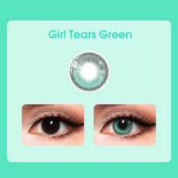 Mislens Girl Tears Green color contact Lenses for dark brown eyes