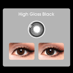 Mislens High Gloss Black color contact Lenses for dark brown eyes