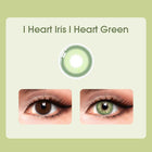 Mislens I Heart Green color contact Lenses for dark brown eyes