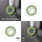 Mislens I Heart Green color contact Lenses for dark brown eyes