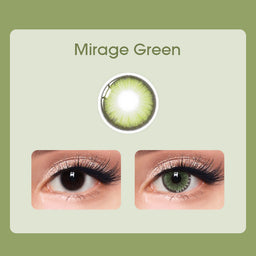 Mislens Mirage Green  color contact Lenses for dark brown eyes