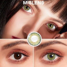 Mislens Three-Tone Green  color contact Lenses for dark brown eyes