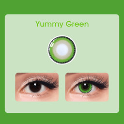 Mislens Yummy Green color contact Lenses for dark brown eyes