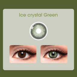 【New】Mislens Ice Crystal Green color contact Lenses for dark brown eyes