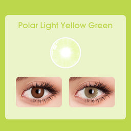 【Prescription】Mislens Polar Lights Yellow Green color contact Lenses for dark brown eyes