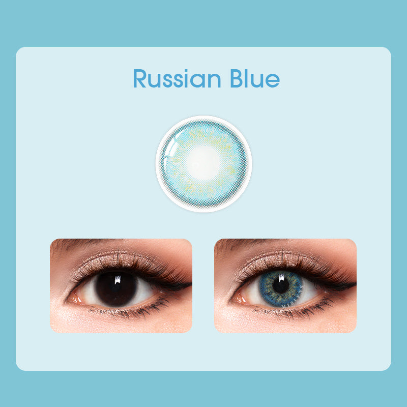 【Prescription】Mislens Russian Blue color contact Lenses for dark brown eyes