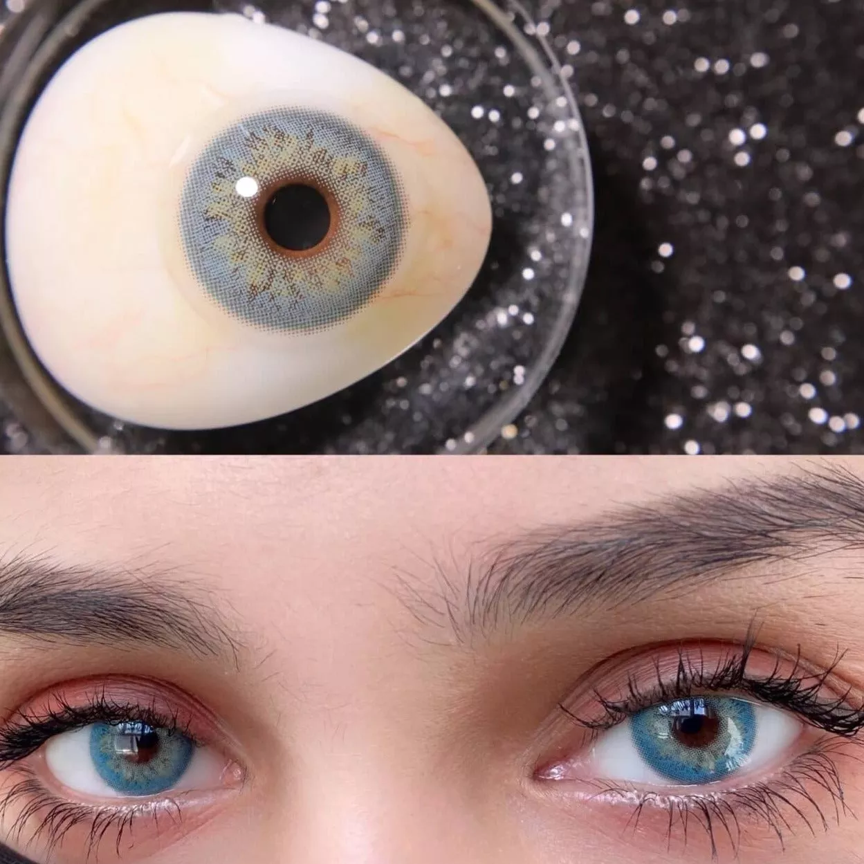 【Prescription】Mislens Russian Blue color contact Lenses for dark brown eyes