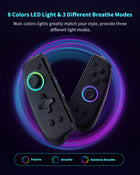 DOYOKY Wireless RGB Joycon Slim Controller for Switch/Switch OLED-Black-DOYOKY