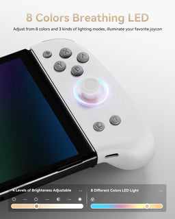 DOYOKY Wireless RGB Joycon Slim Controller for Switch/Switch OLED-White&Gray-DOYOKY