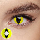 MYEYEBB Yellow Cat Eyes Prescription Colored Contact Lenses