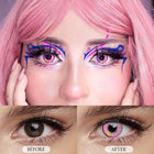 MYEYEBB Anime Pink Prescription Cosplay Contact Lenses