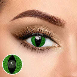 MYEYEBB Blind Snake Eyes Green Cosplay Contact Lenses